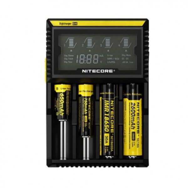 Nitecore D4 4-Slot Digital Battery Charger w/ LCD Display Screen