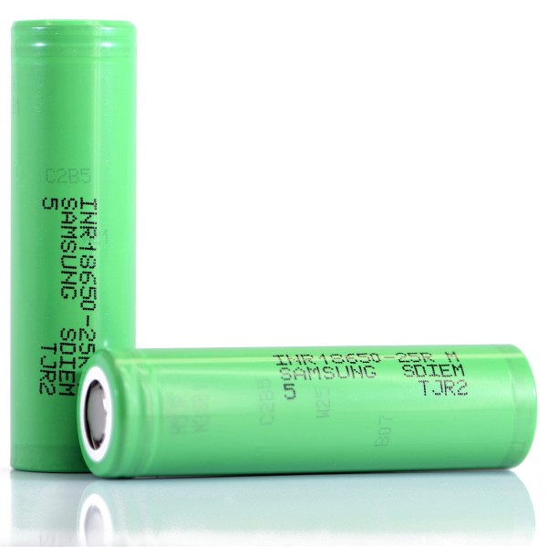 Samsung INR18650-25R 18650 battery 2500mAh 3.6v Rechargeable 2pcs